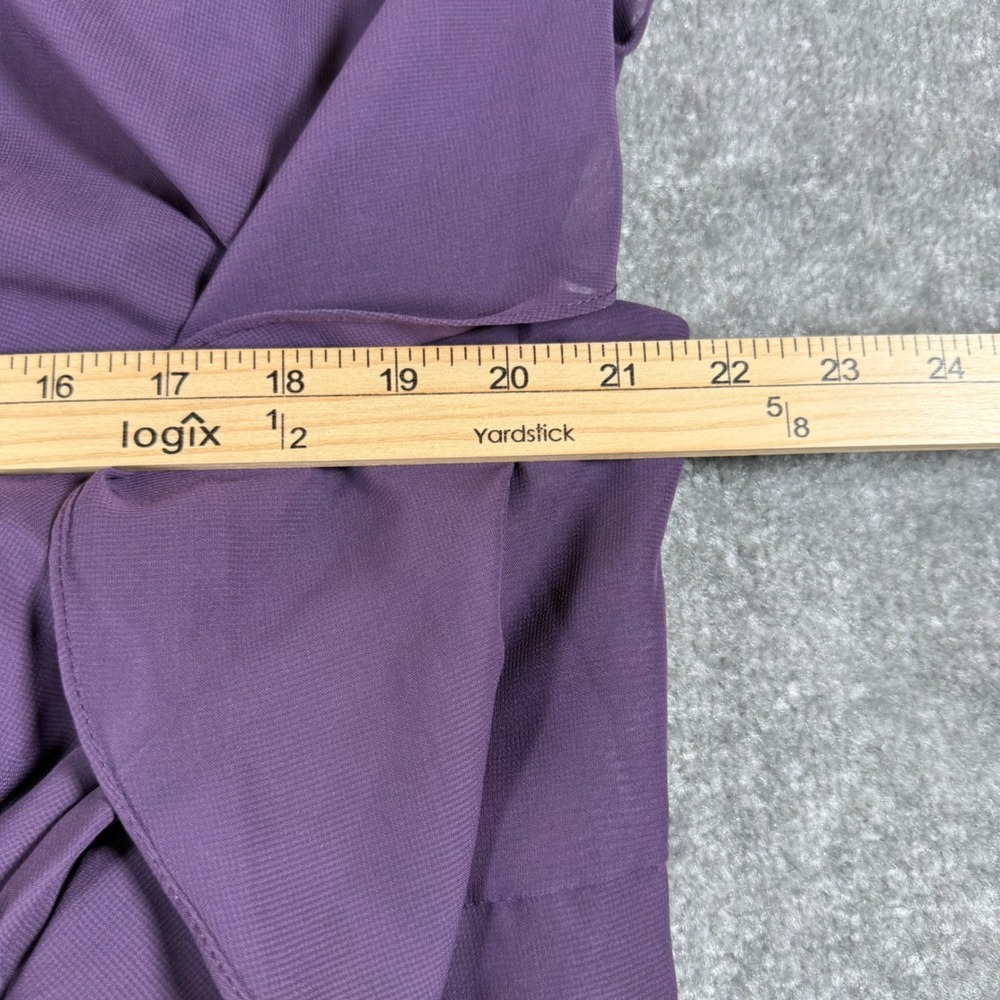 NWT JJ's House Dress Womens 20W Plum Chiffon Flutter Sleeve Midi Bridesmaid - Picture 8 of 10